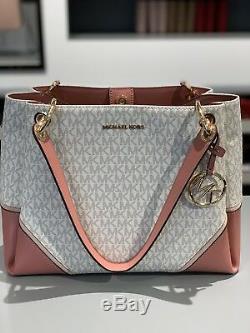 michael kors purse pink and white