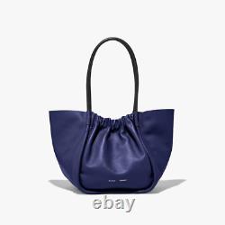 $1090 NWT Proenza Schouler Cobalt Blue Large Leather Ruched Tote