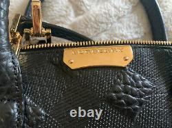 $1495 Burberry Calf Grain Leather Dewsbury Large Tote Handbag Black 100% Authen