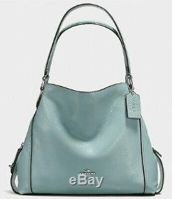 $350 New Coach Edie 31 Sage Blue Pebble Leather Shoulder Bag Handbag Purse 57125