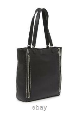 $398 Frye Lexi Black Leather Zipper Trim Tote Bag
