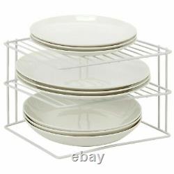 3 Tier Kitchen Corner Plate Rack Storage Holder Stand Plates Cupboard Organiser
