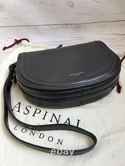 £450 Authentic Aspinal of London Large Stella Satchel, Black Leather Bag, BNWT