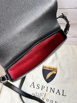 £450 Authentic Aspinal of London Large Stella Satchel, Black Leather Bag, BNWT