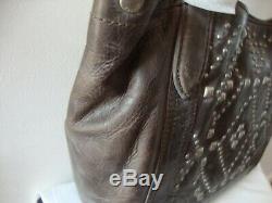 $458 NWT Frye Slate Leather Melissa Native Sun Stud Shoulder Tote Bag Purse