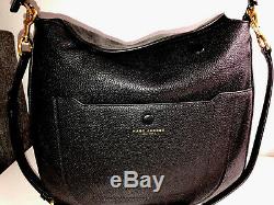 $475 Marc Jacobs New Q Hillier Black Leather Large Hobo Shoulder Bag Pursenwt