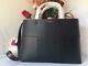 $528 Auth Nwt Tory Burch Block T Compartment Black Leather Tote Satchel