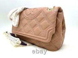 AUTH NWT $528 Tory Burch Fleming Quilted Soft Leather Convertible Shoulder Bag