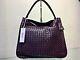 Abro Brand New Burgundy Finest Woven Leather Handbag With 2 Strap Options