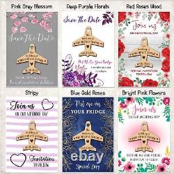Aeroplane Travel Abroad Wooden Wedding Save The Date Magnets & Backing Cards