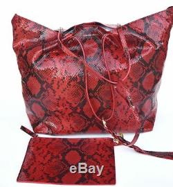 Alexander McQueen New Auth Skull Satchel Tote Handbag Bag snakeskin print $1395