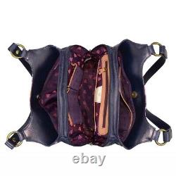 Anuschka Women's Hand Painted Leather Moonlit Multi Compartments Satchel Handbag