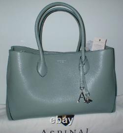 Aspinal Of London Willow Green Leather Lrg London Tote Bag Brand New Dbag &gcard