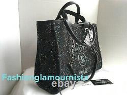 Auth BNIB Chanel Deauville Tote Black Sequin Shopper Bag 20A