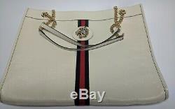 Authentic GUCCI Women's Rajah Large Tote in White RP$2500