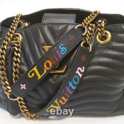 Authentic Louis Vuitton New Wave Chain Black Quilted Tote Handbag