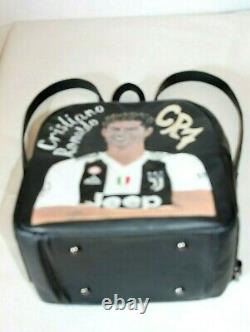 Backpack genuine leather Ronaldo CR-7 handmade italy black White hand painted