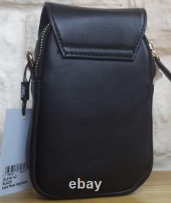 Bnwt, Osprey London'lottie' Large Black Leather Phone X-body Bag Rrp £149