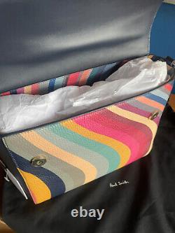 Bnwt Paul Smith Block Colour & Swirl Stripe Satchel Bag / Handbag Dark Navy