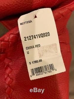 Bottega Veneta Cervo Large Hobo Shoulder Leather Bag NWT Red $1780