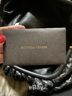 Bottega Veneta The Pouch Intrecciato Woven Leather Clutch Black