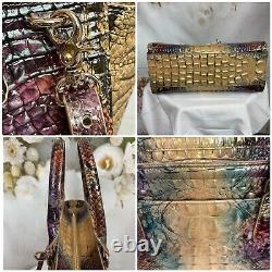Brahmin Aubree Reptilian Ombre Melbourne Bag+matching Ady Wallet NWTS Sold Out