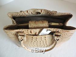 Brahmin Joan Tote Champagne Leather Business Shoulder Bag+CB Wallet+Roses NWT
