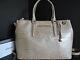 Brahmin Lincoln Business Satchel Majestic Beige Cabana Leather Tote Bag Nwt