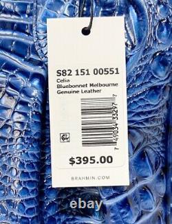 Brahmin Melbourne Celia Satchel Bluebonnet Genuine Leather Brand New With Tags