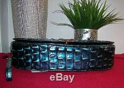 Brahmin Sandrine Melbourne Turquoise Leather Clutch Handbag Purse Wristlet nwt