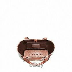 Brand New Coach (f49056) Small Ferry Tote Gunmetal Patent Glitter Bag Handbag