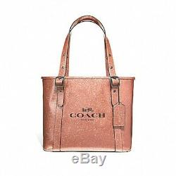 Brand New Coach (f49056) Small Ferry Tote Light Copper Pink Glitter Bag Handbag
