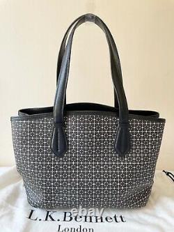 Brand New Lk Bennett Black& White Patterned Leather Tote Shoulder Bag