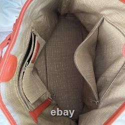 Brighton Renata Toledo Saffiano Leather Orange Navy Large Tote Bag $295 NEW RARE
