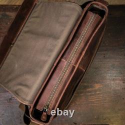 Buffalo Leather Messenger Shoulder Bag 17 Laptop Satchel Computer Crossbody Bag