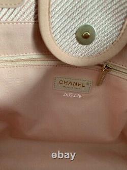 CHANEL 20A Pink Deauville Tote Large GST Grand Shopper 2020 Blush Leather NWT