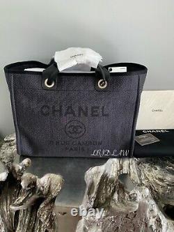 CHANEL Black Deauville Tote Gold 2020 GST Grand Shopping Bag 20A NEW NWT Rare