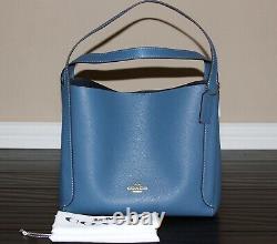 COACH 73549 Hadley Hobo Leather Shoulder Bag Tote Purse Handbag Lake Blue
