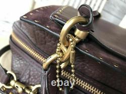 COACH Dreamer 36 Leather Satchel Carryall 31020 Mixed Oxblood Red Rivets Studs