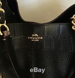 COACH F25944 Lexy Exotic Leather With Chain Strap Handbag IM/Black/Multi NWT