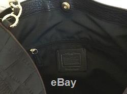 COACH F25944 Lexy Exotic Leather With Chain Strap Handbag IM/Black/Multi NWT