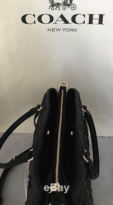 COACH F31457 Sage Chain Carryall Quilting Leather Shoulder Bag IM/Black NWT