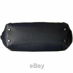 COACH Floral Rivet Edie 31 Hobo Shoulder Bag Navy Blue Black Leather Studs 37700