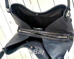 COACH Floral Rivet Edie 31 Hobo Shoulder Bag Navy Blue Black Leather Studs 37700