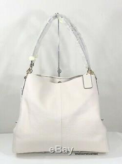 COACH MADISON PHOEBE Pebbled Leather Satchel Hobo Shoulder Bag 35723 Chalk White