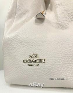 COACH MADISON PHOEBE Pebbled Leather Satchel Hobo Shoulder Bag 35723 Chalk White