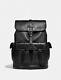 Coach Mens Hudson Backpack Shadow Signature Black Canvas & Leather F50044 Nwt