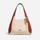 Coach Nwt $395 Leather Colorblock Hadley Hobo Shoulder Bag Purse Ivory Red Sand