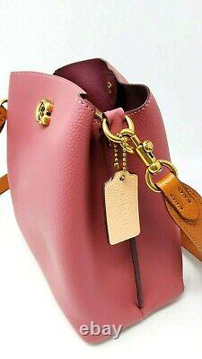 COACH Willow Women's Large Pebble Leather Bucket Shoulder Bag Pink RRP £212.99