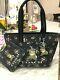 Coach X Disney Thumper Lg Shoulder Tote Zip Pouch And Keychain Midnight Multi